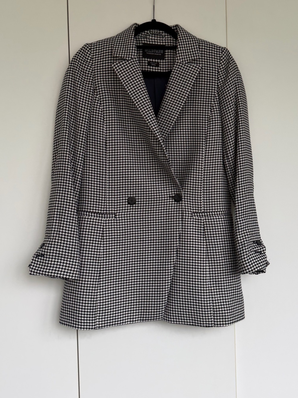 Wildfang Houndstooth Double-Breasted Blazer - Black & White